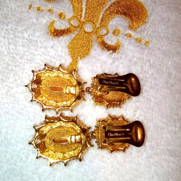 Vintage Christian Dior Henkel & Grosse Gold Plated Long Purple Crystal E… - Picture 5 of 7